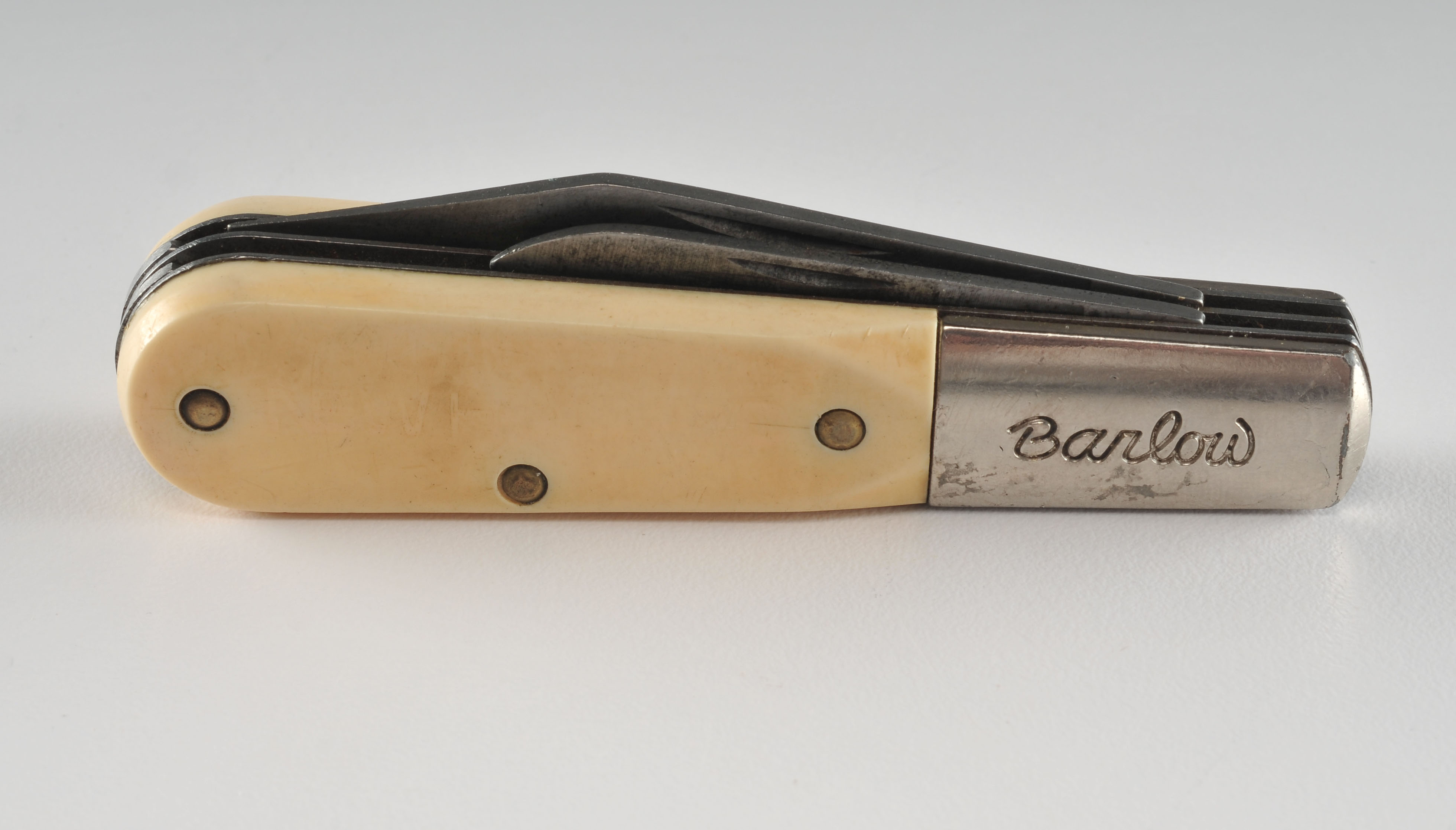 Vintage Barlow two blade pocket knife with ivory handle.