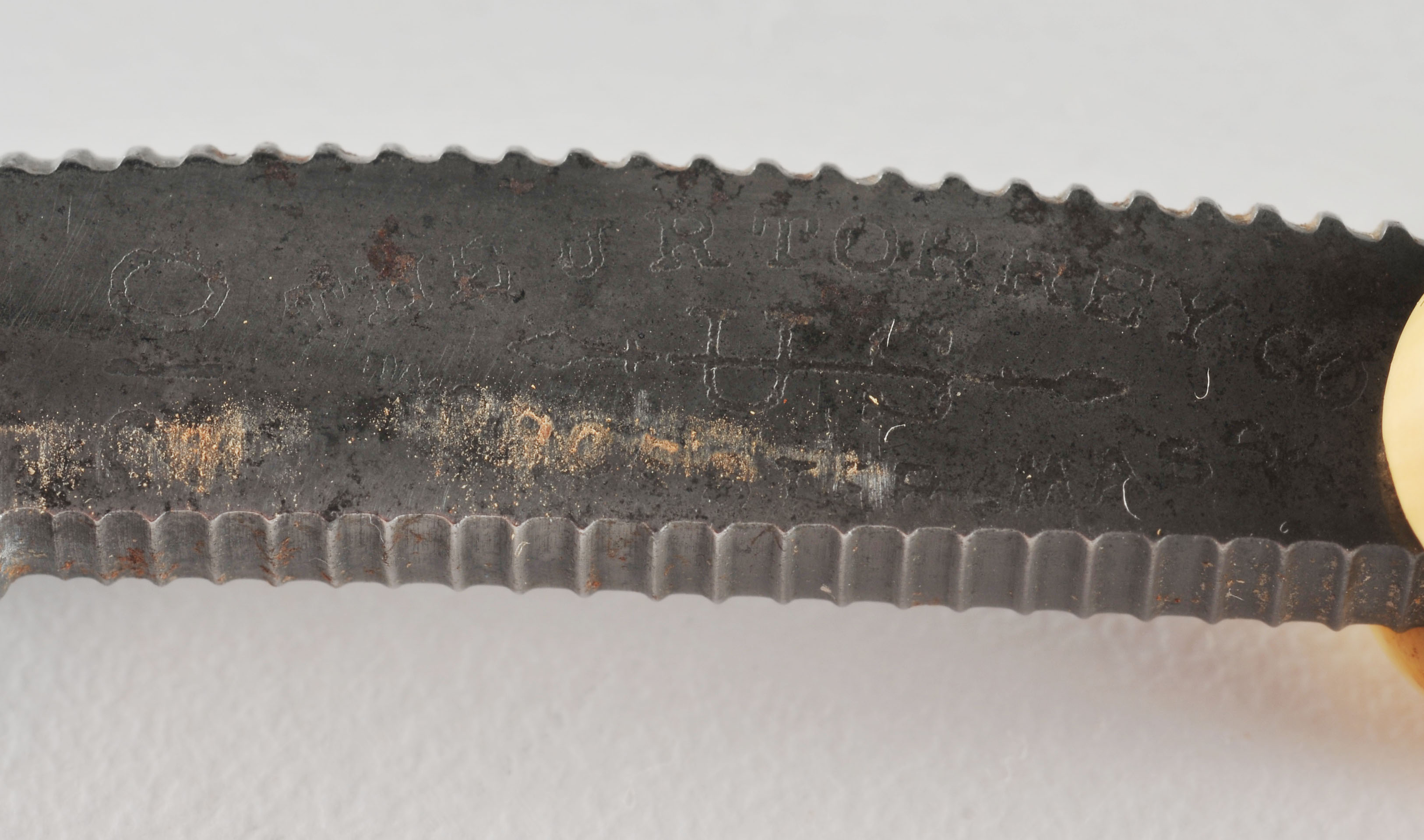 Vintage straight razor with bone/ivory handle. 