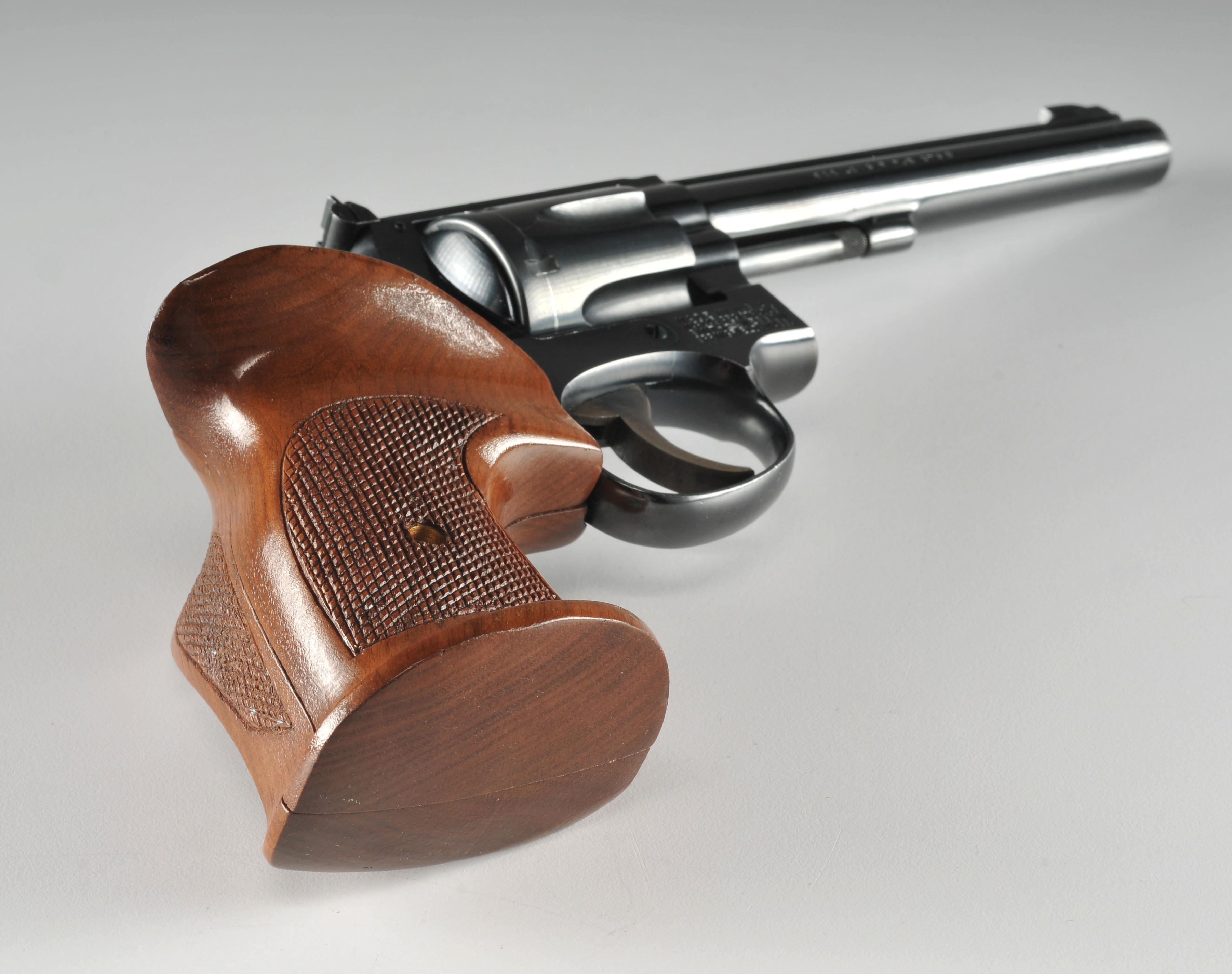 Smith and Wesson .22 Caliber revolver with target grips