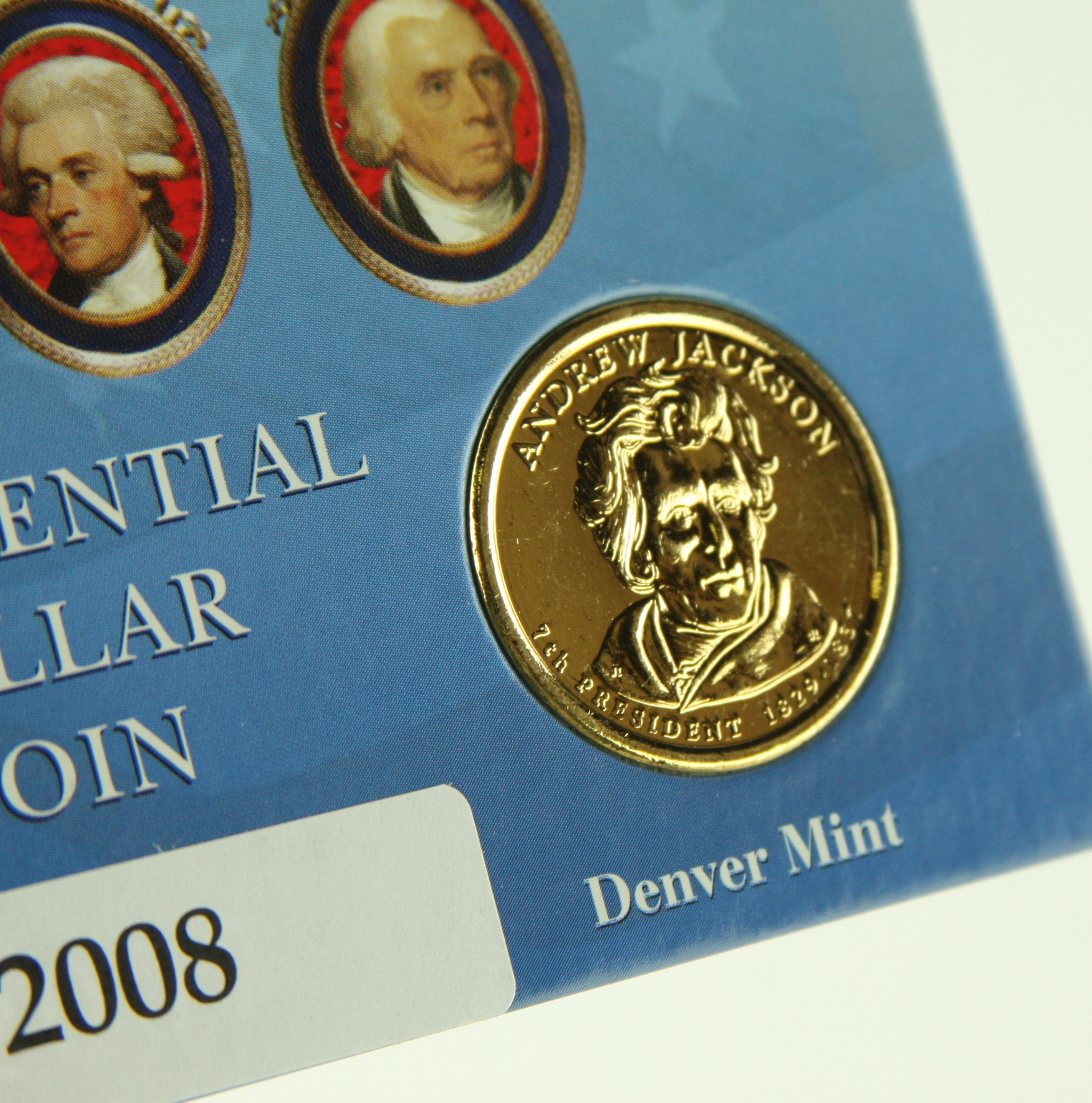 2008 P and D Andrew Jackson Golden one dollar coins