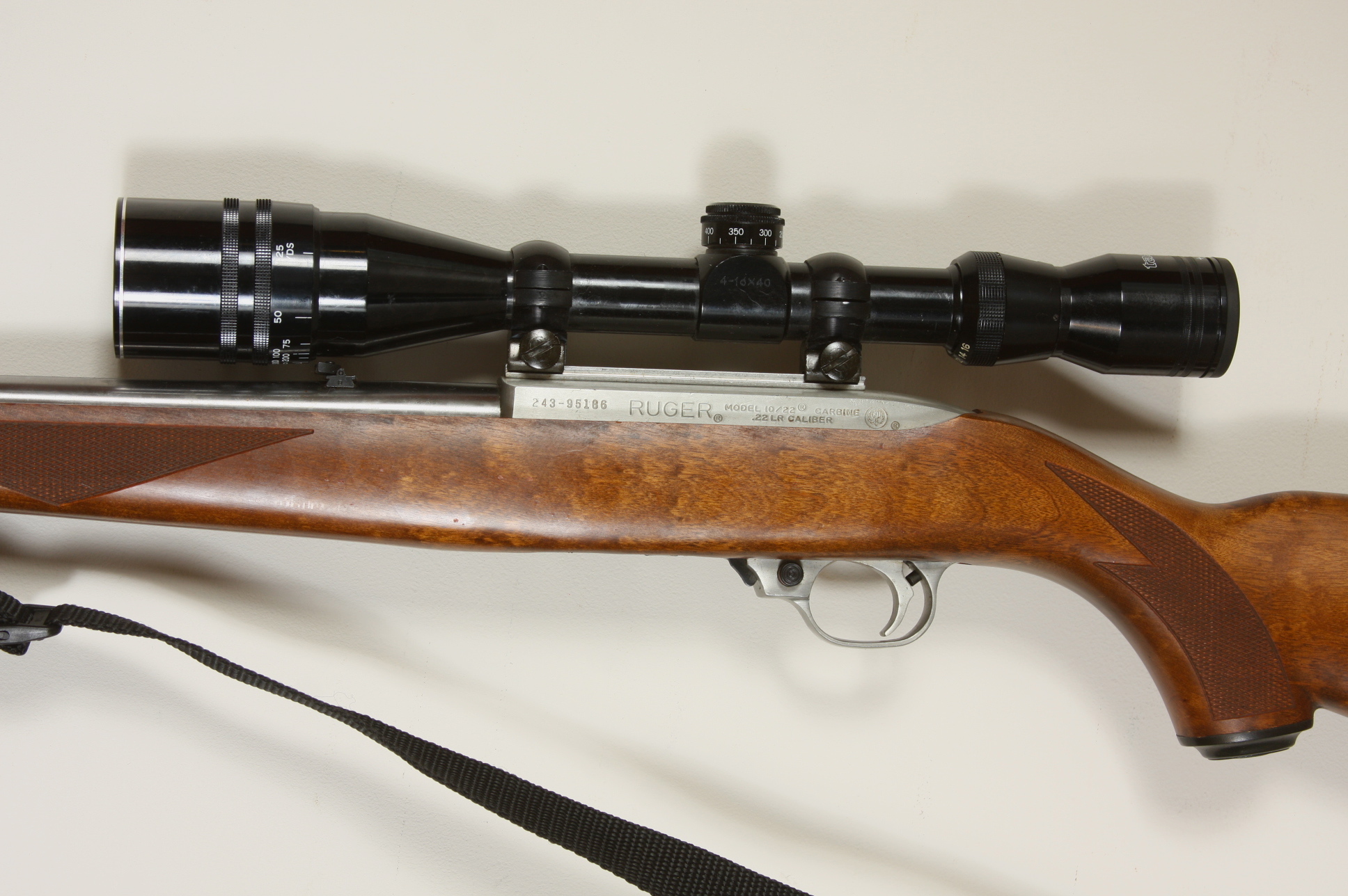 Ruger 10-22 Carbine .22 Caliber semi-automatic rifle with Tasco 4 x 16 scope