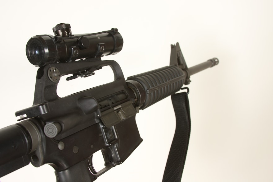 PWA AR 15 carbine 5.56 Caliber semi-automatic  rifle with Scope.