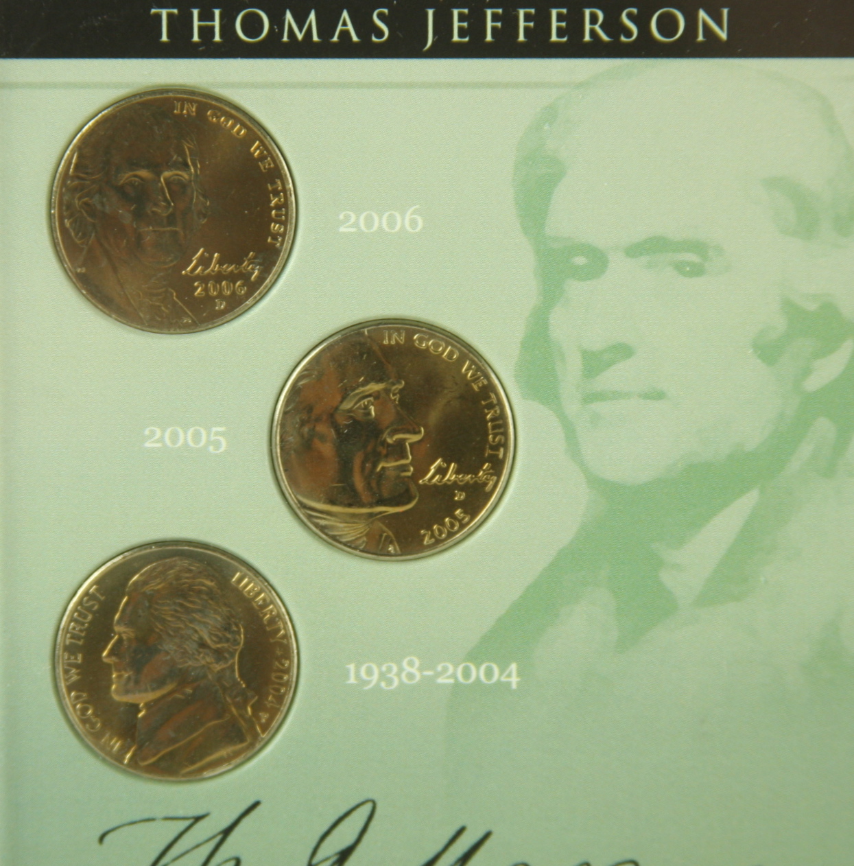 Thomas Jefferson coin and stamp commemorative set 
