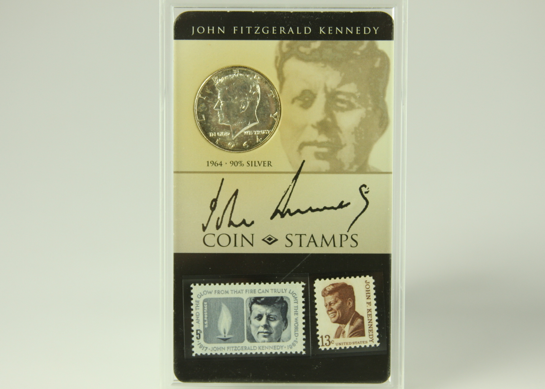 John F. Kennedy coin and stamp commemorative set 