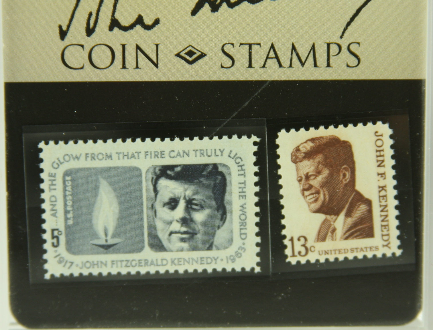 John F. Kennedy coin and stamp commemorative set 