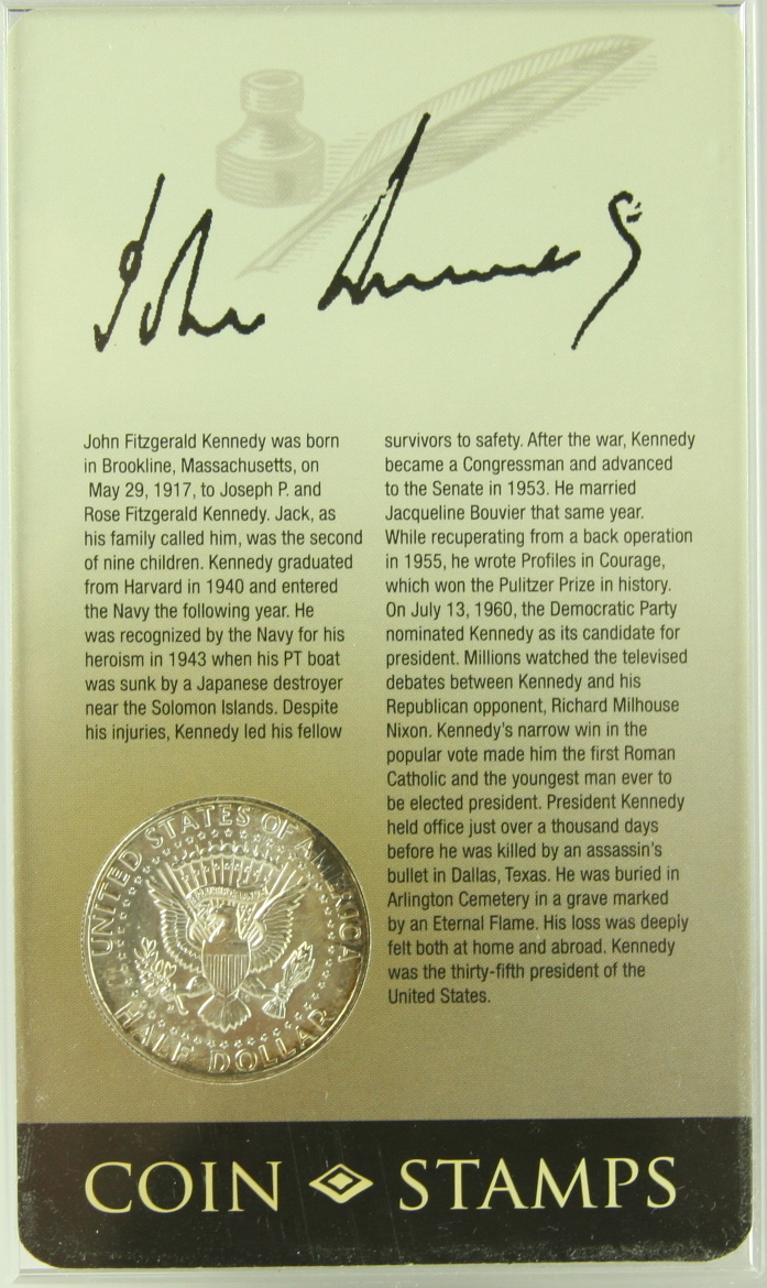 John F. Kennedy coin and stamp commemorative set 