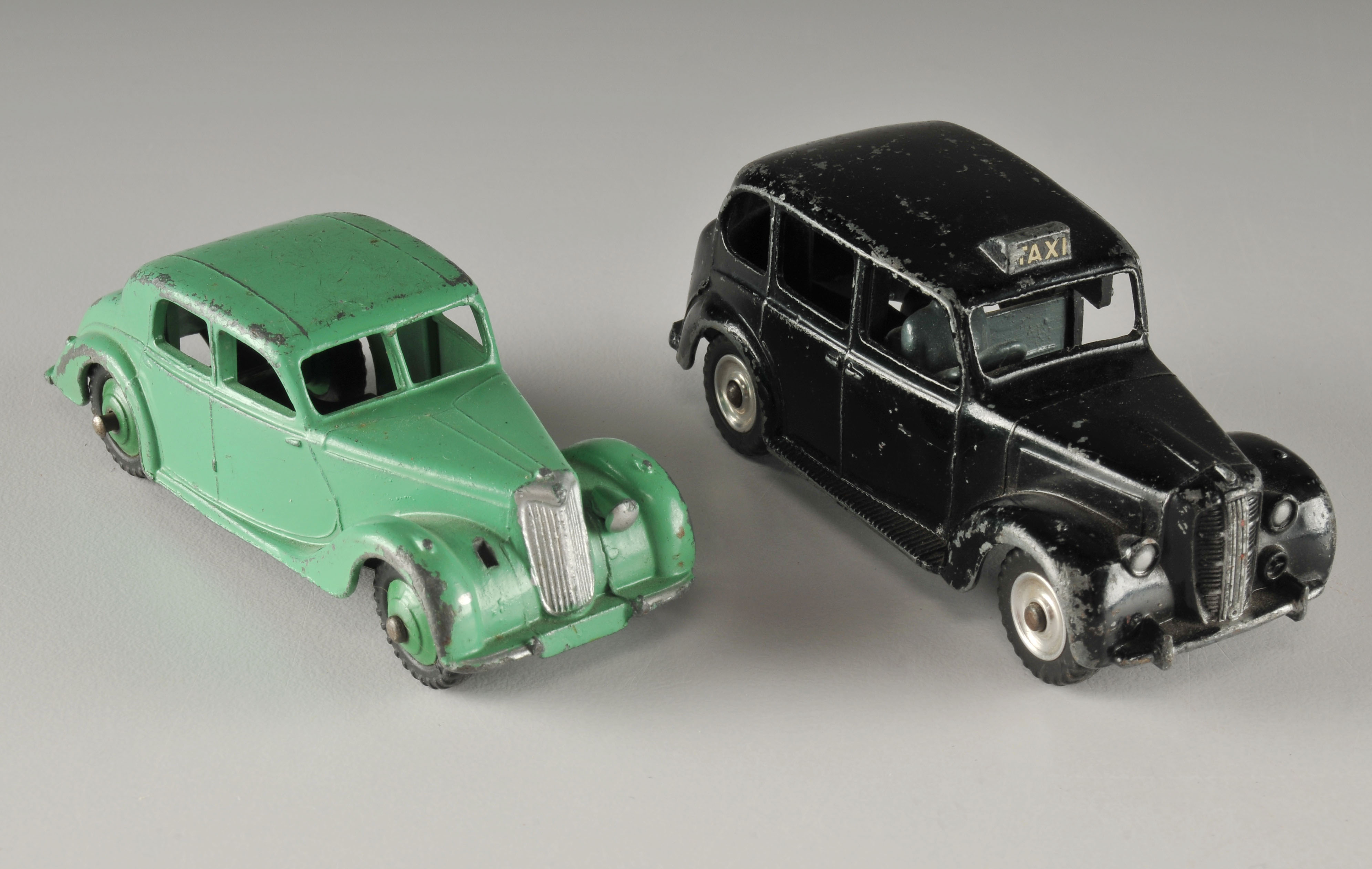 Five vintage Dinky Toys metal cars