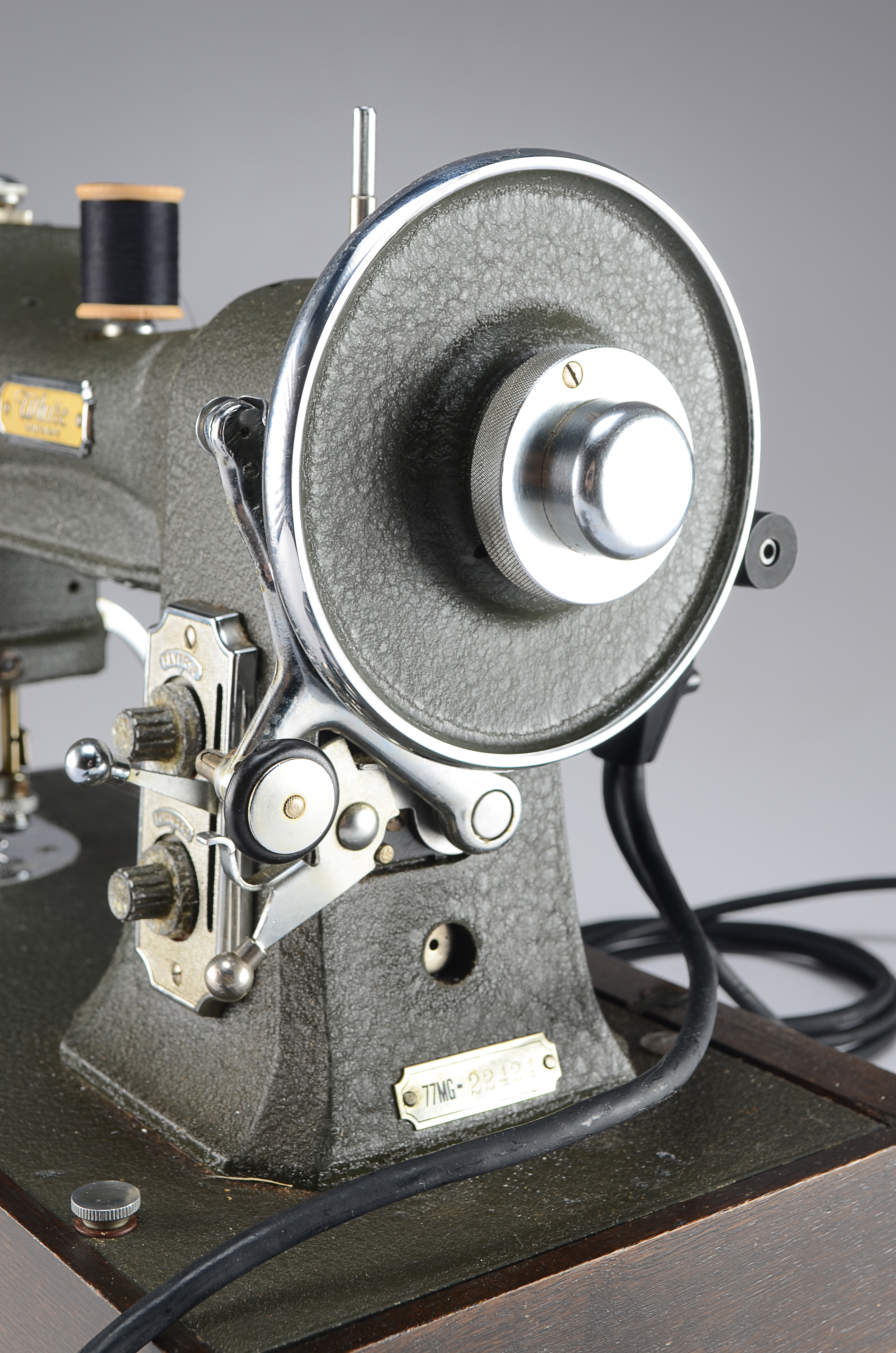 Vintage White rotary electric sewing machine, series 77 Everything