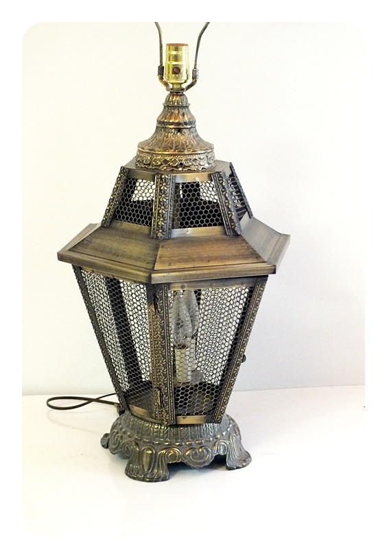 Pair of large modern metal table lamps