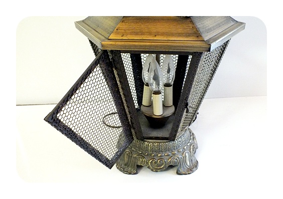 Pair of large modern metal table lamps