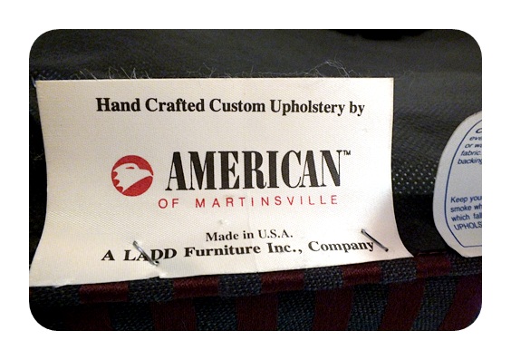 American of Martinsville Furniture Co. upholstered low back arm chair