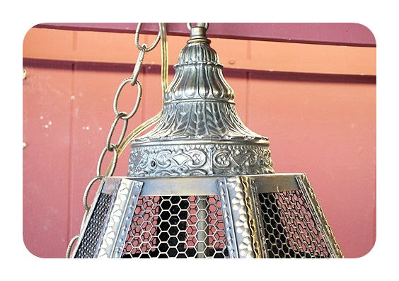 Modern hanging lamp with pierced screen design