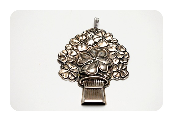 Reed & Barton sterling "Good Luck" whistle pendant