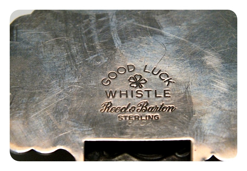 Reed & Barton sterling "Good Luck" whistle pendant