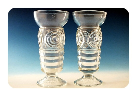 Circa 1930's - 40's Mondae Siren soda fountain glasses