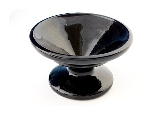 Rare Veecup black glass fountain cup holders