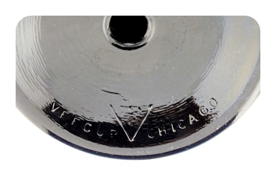 Rare Veecup black glass fountain cup holders