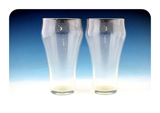 Vintage Pepsi Cola glasses with syrup line