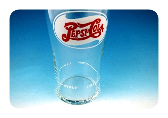 Vintage Pepsi Cola glasses with syrup line