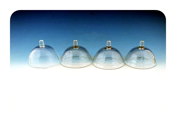 Metal sundae holders with glass inserts