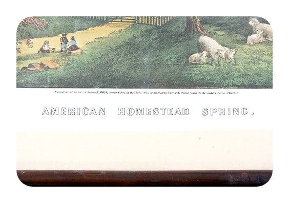 Modern reporduction Currier & Ives lithograph print American Homestead Spring