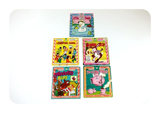 Five vintage  45 rpm Peter Pan Records
