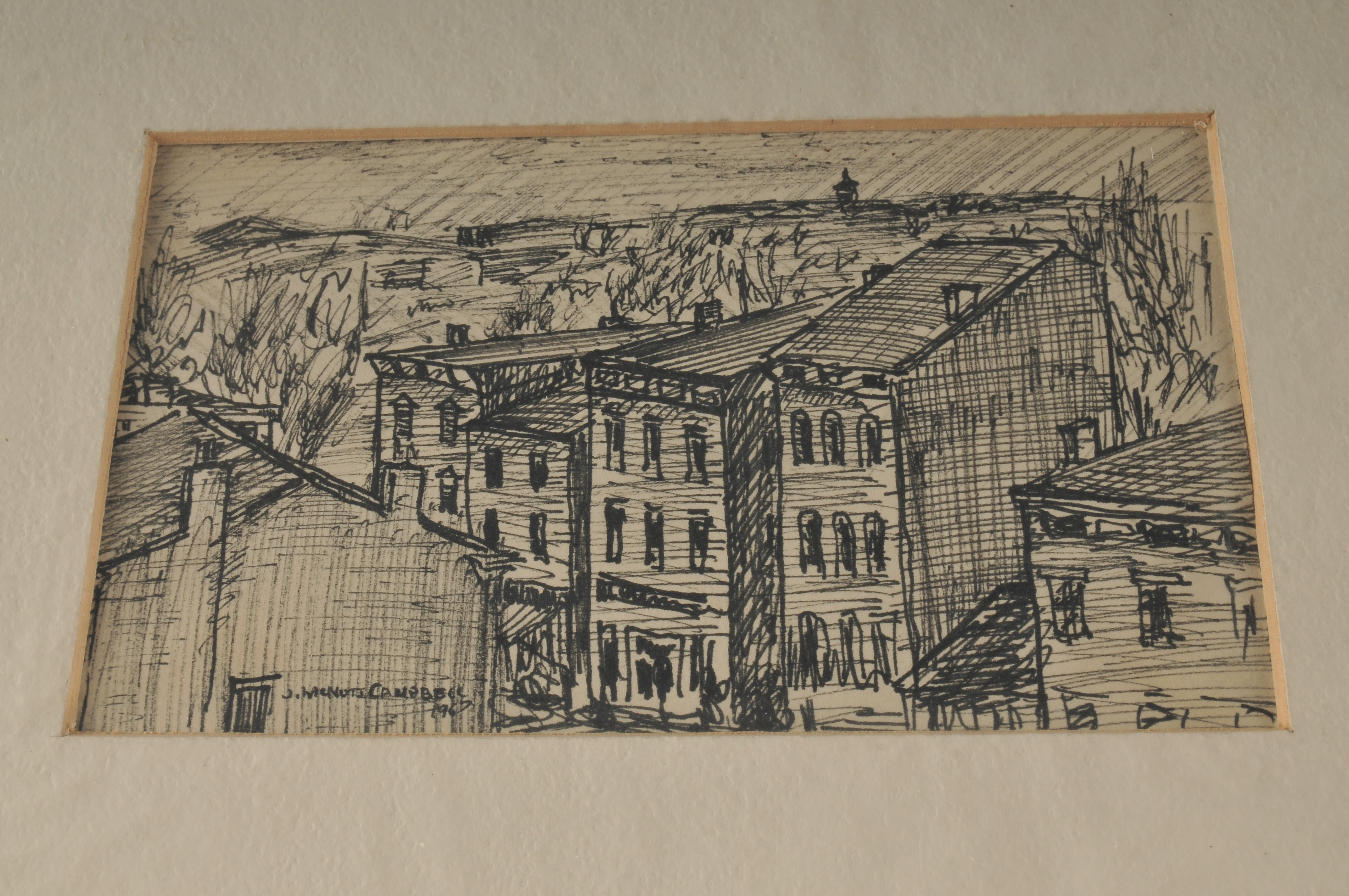 Chromolithograph and Original Pen Drawing 