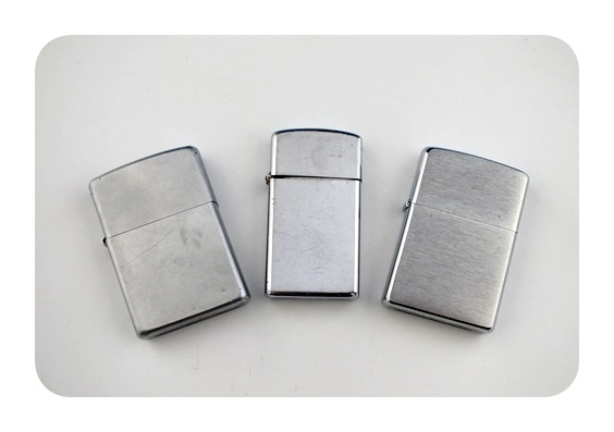 Lot of three Zippo lighters in fair condition