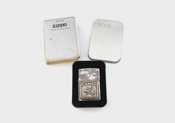 Lot of three vintage Zippo lighters advertising Camel cigarettes
