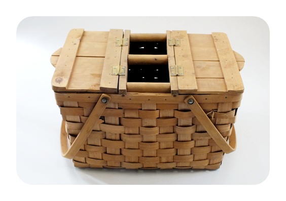 Vintage chipwood picnic basket