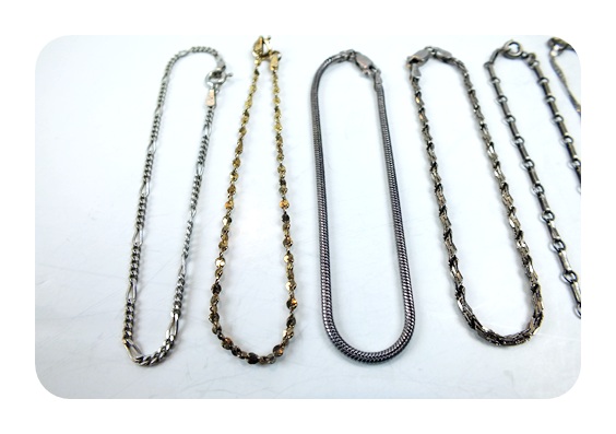 Seven very thin sterling bracelets