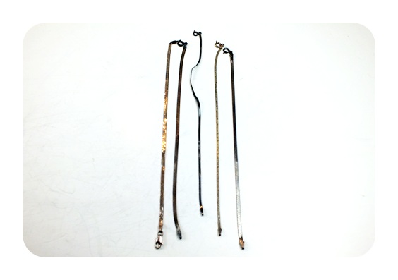 Five herringbone sterling bracelets