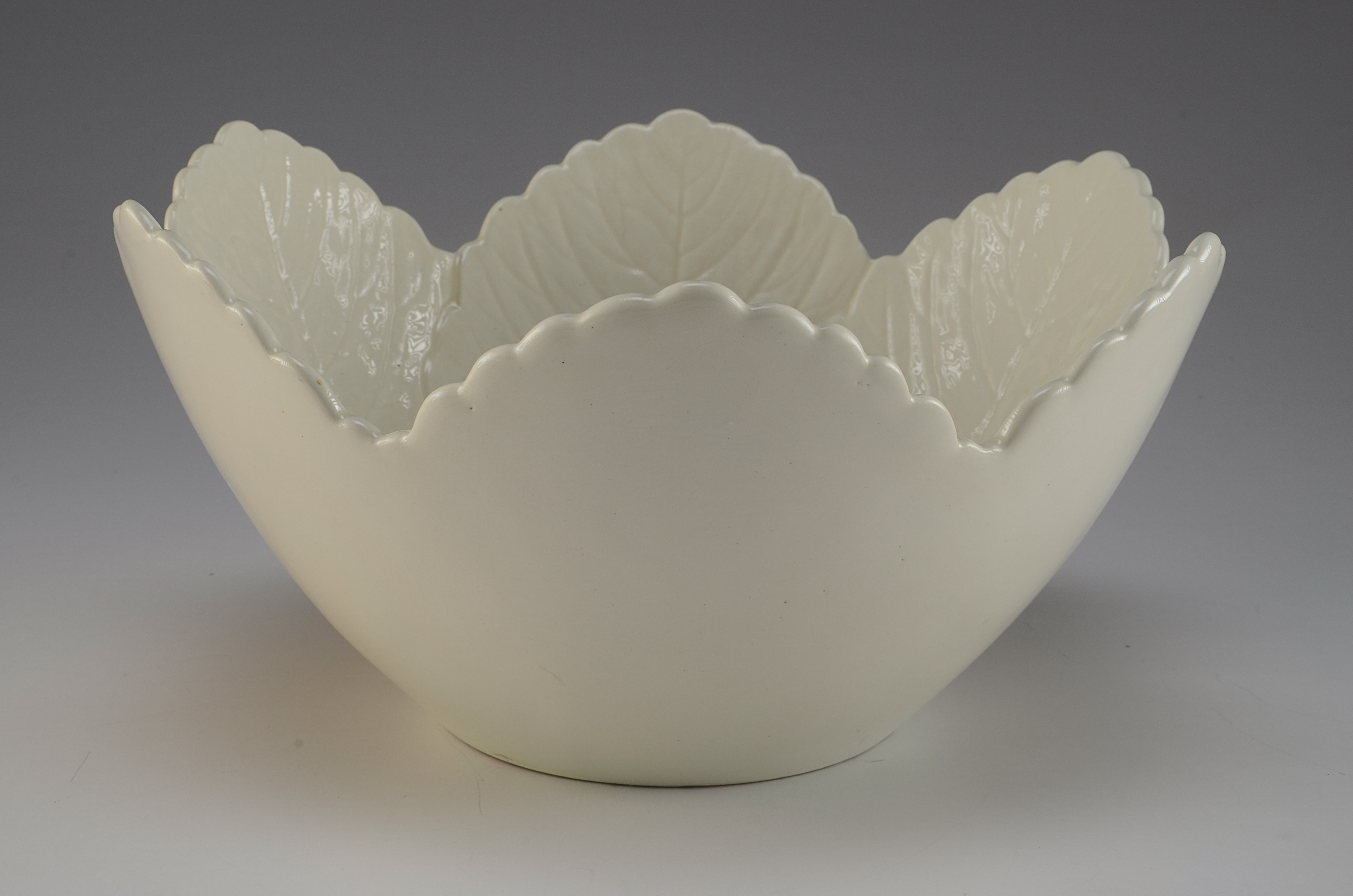 Portuguese Ceramic Salad Bowl,  Aluminum  Bread Basket and Frosted Glass Bowl