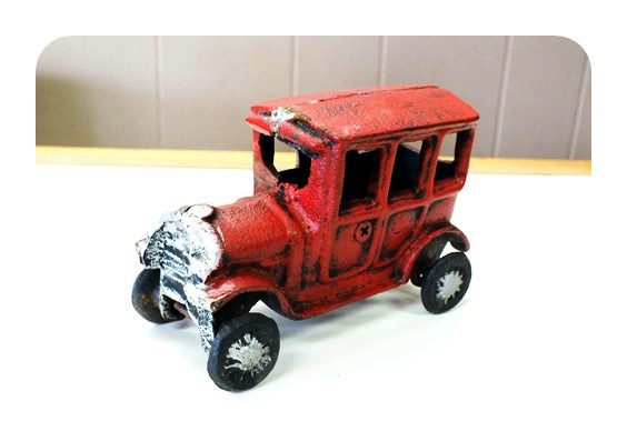Vintage two piece metal car