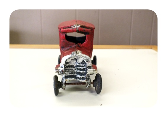 Vintage two piece metal car