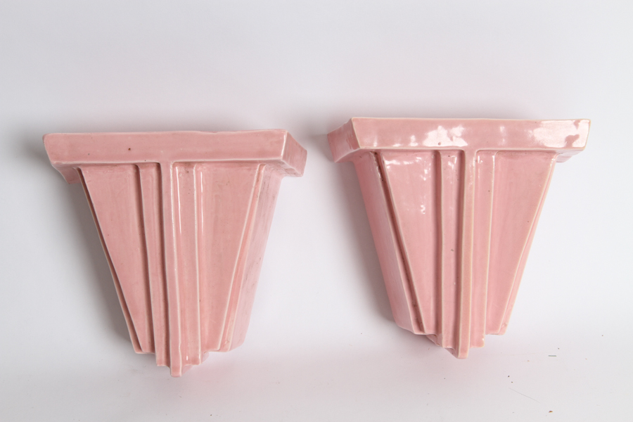 Art Deco Pink Wall Vases