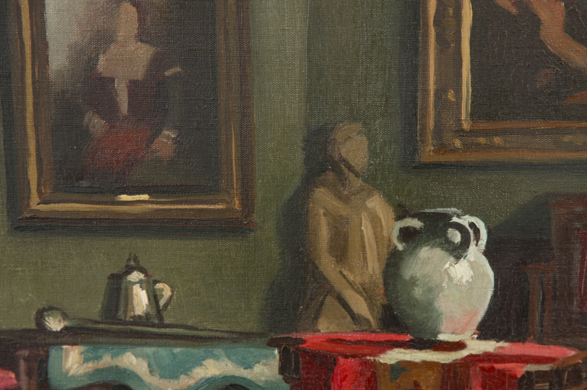 Istvan Zador, Oil on Canvas, "A Typical Jewish Home in Budapest"