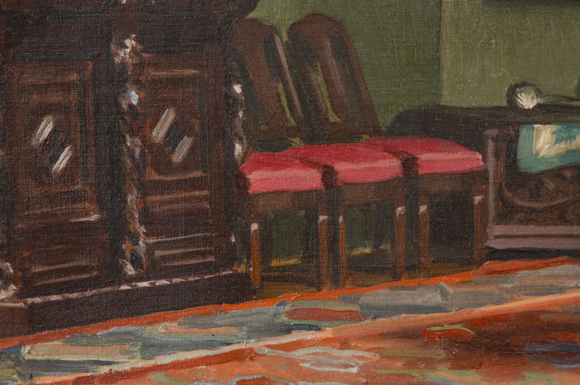 Istvan Zador, Oil on Canvas, "A Typical Jewish Home in Budapest"