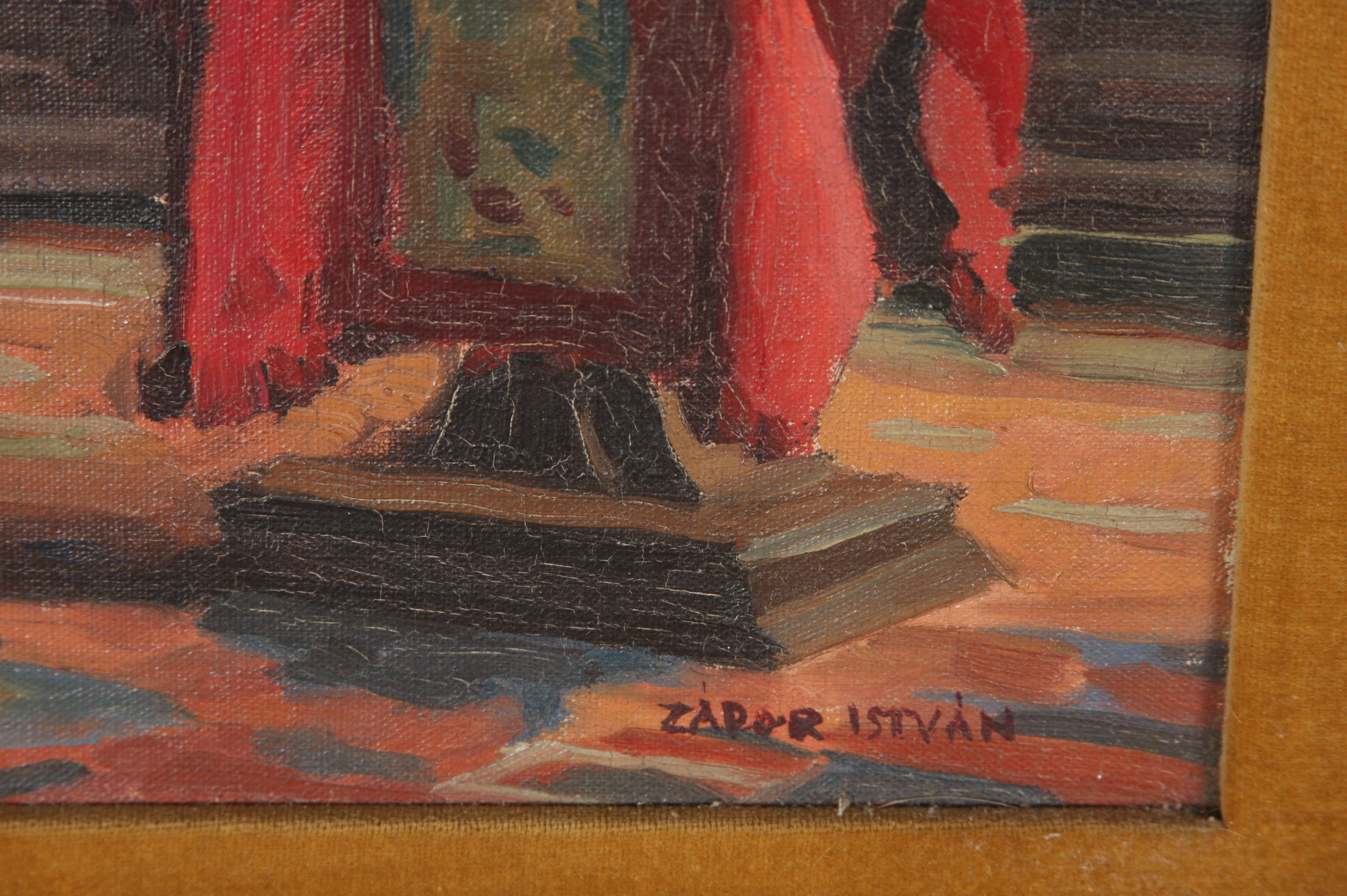 Istvan Zador, Oil on Canvas, "A Typical Jewish Home in Budapest"