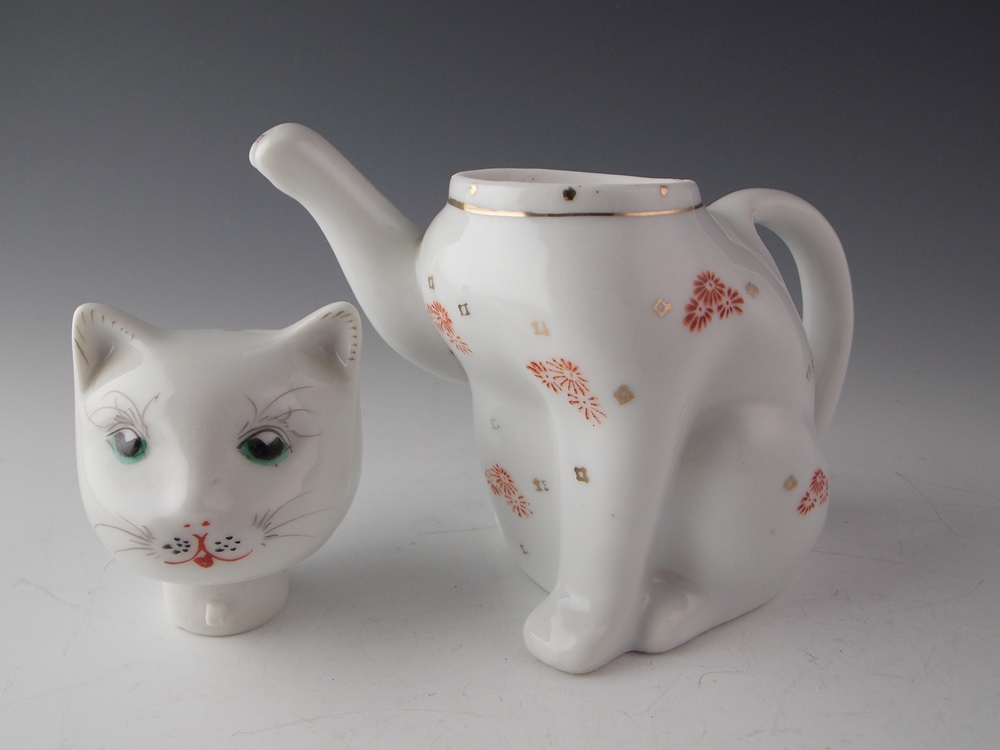 Vintage China Cat Tea Pot
