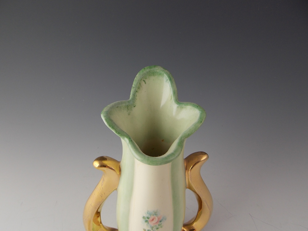 Vintage Gold Handled Porcelain Vase