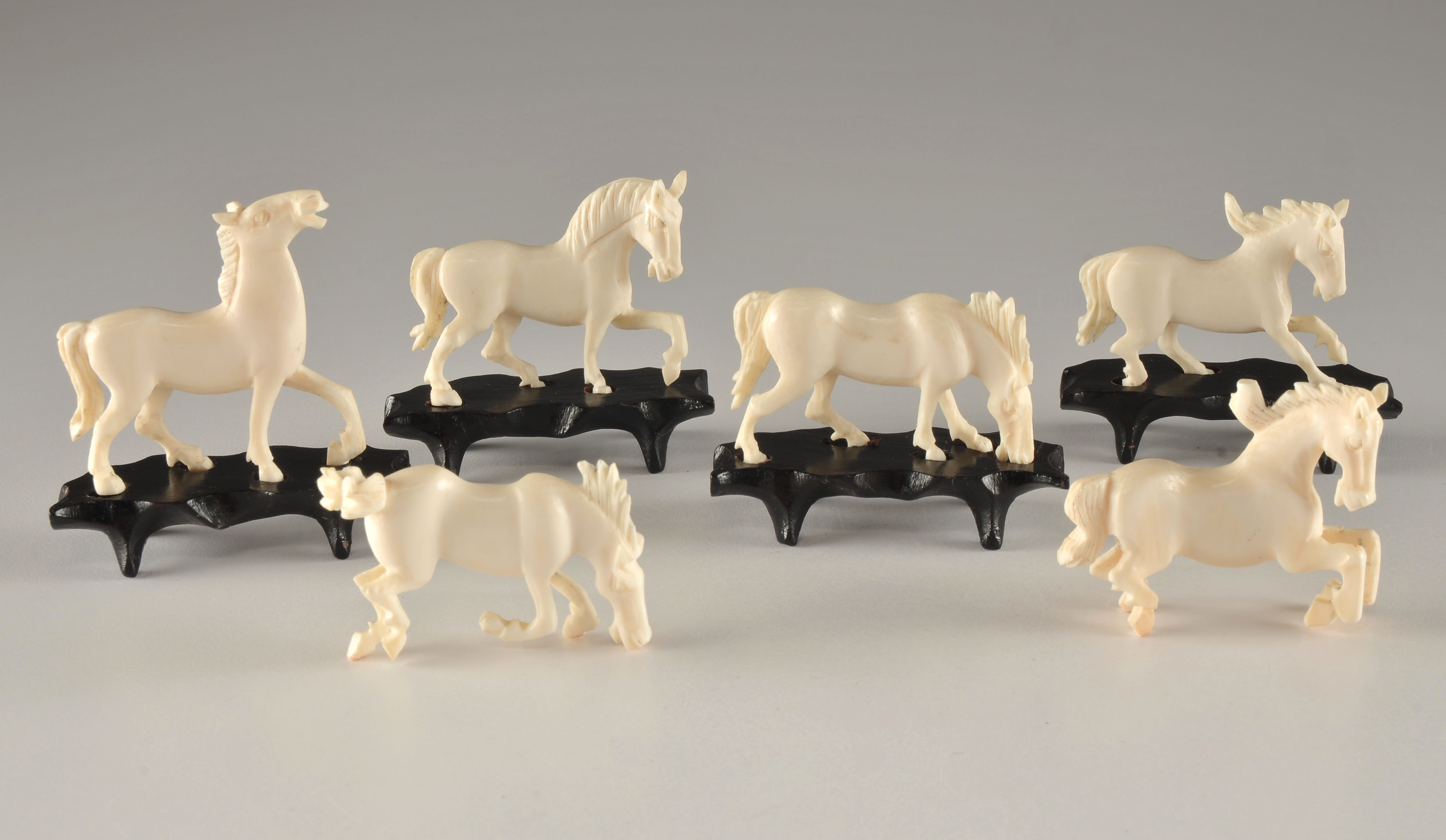 Chinese Ivory Miniature Horses