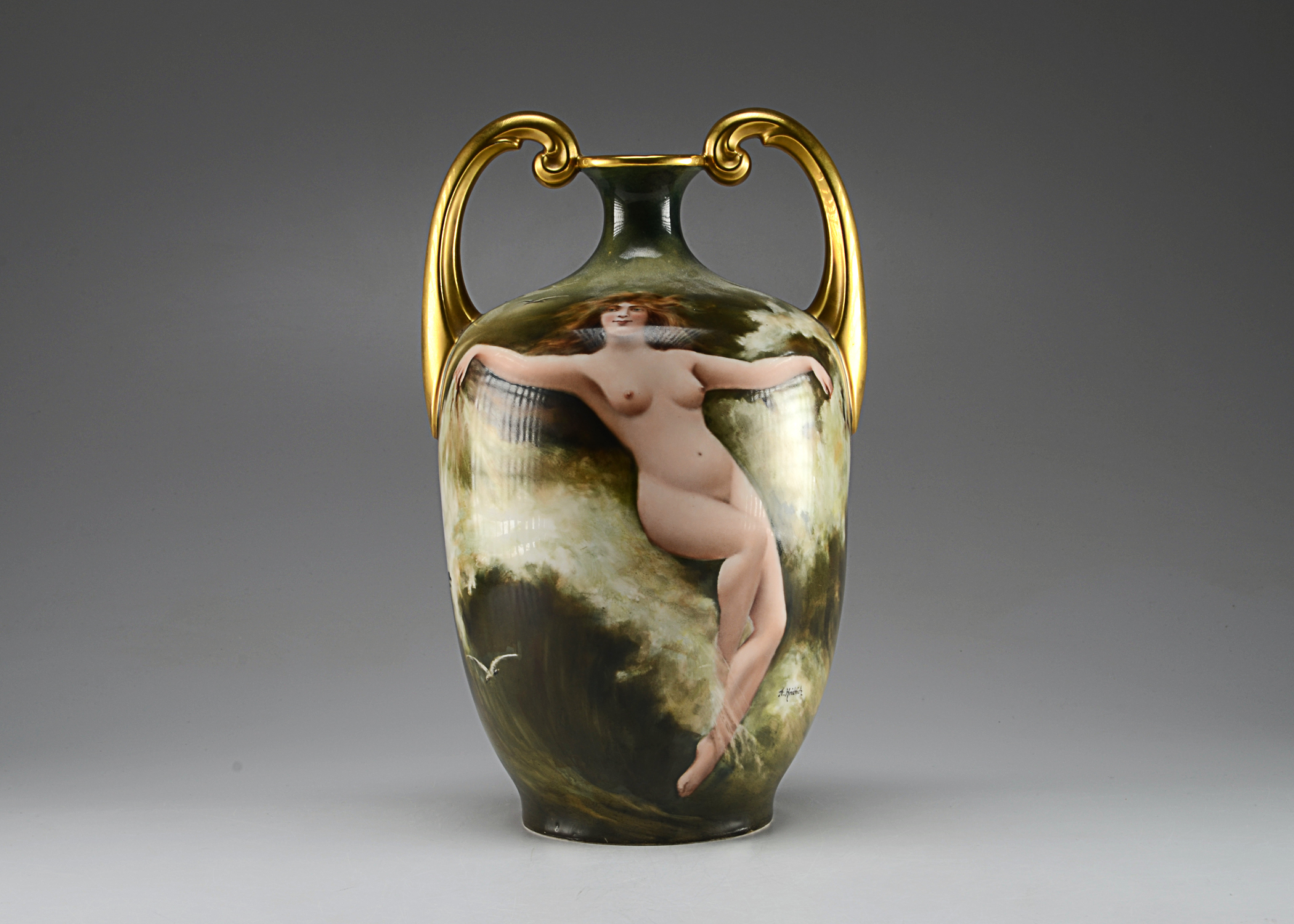 Hand Painted Amphora Vase