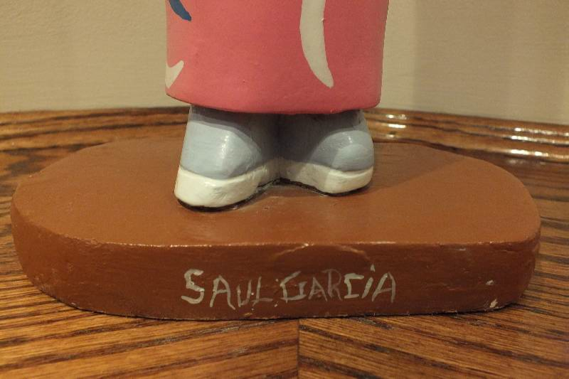 Three hand painted wood carvings from Valencia artistic family of Saul Garcia