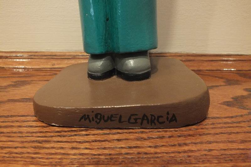 Three hand painted wood carvings from Valencia artistic family of Saul Garcia