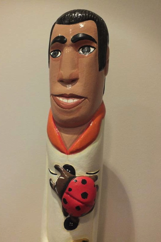 Three hand painted wood carvings from Valencia artistic family of Saul Garcia