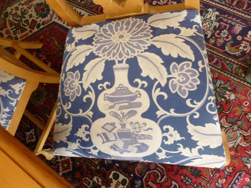 Farmhouse Style Pine Dining Table with Chippendale Style Chairs