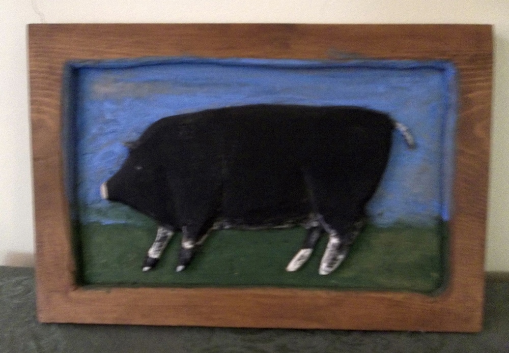 Decorative Wood Farm Animals & Vintage Match Holder