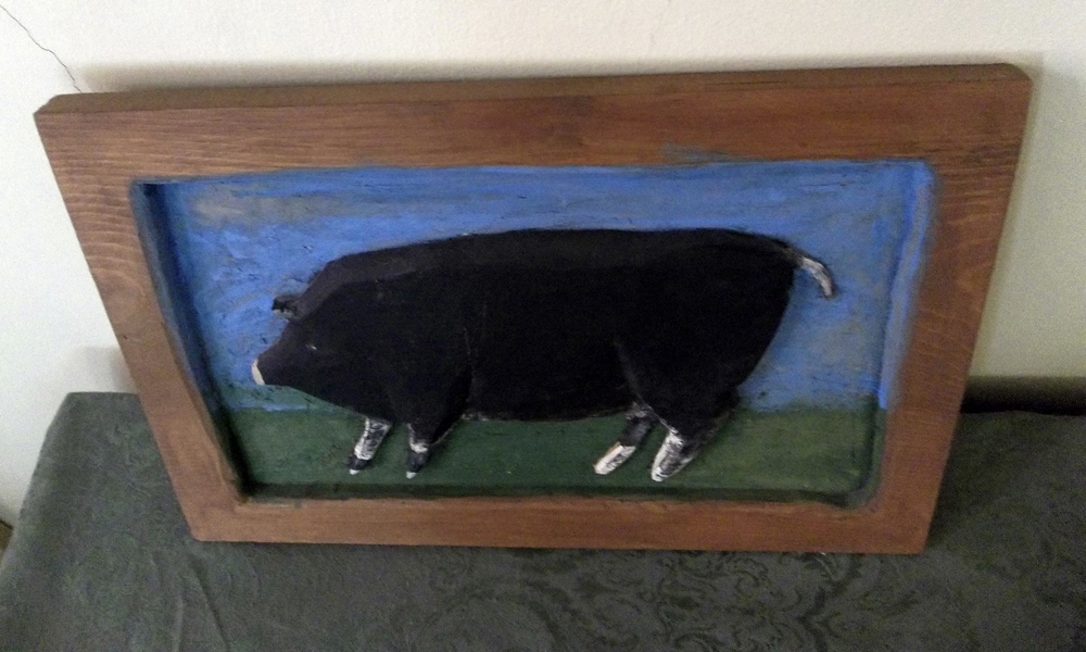 Decorative Wood Farm Animals & Vintage Match Holder