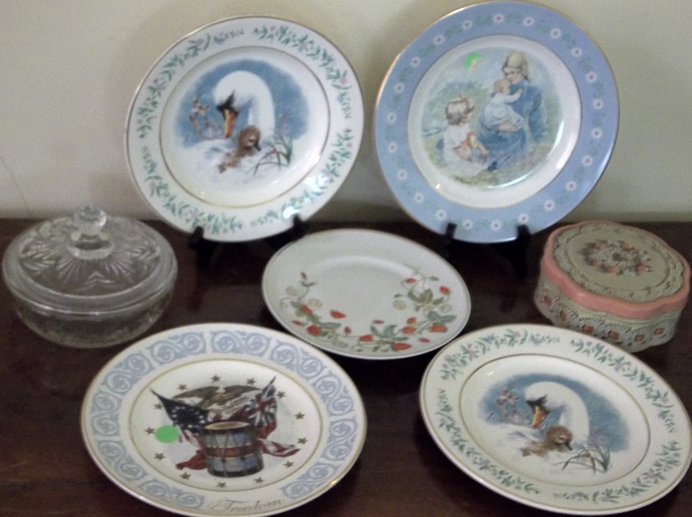 Avon Plates and Covered Candy Dish